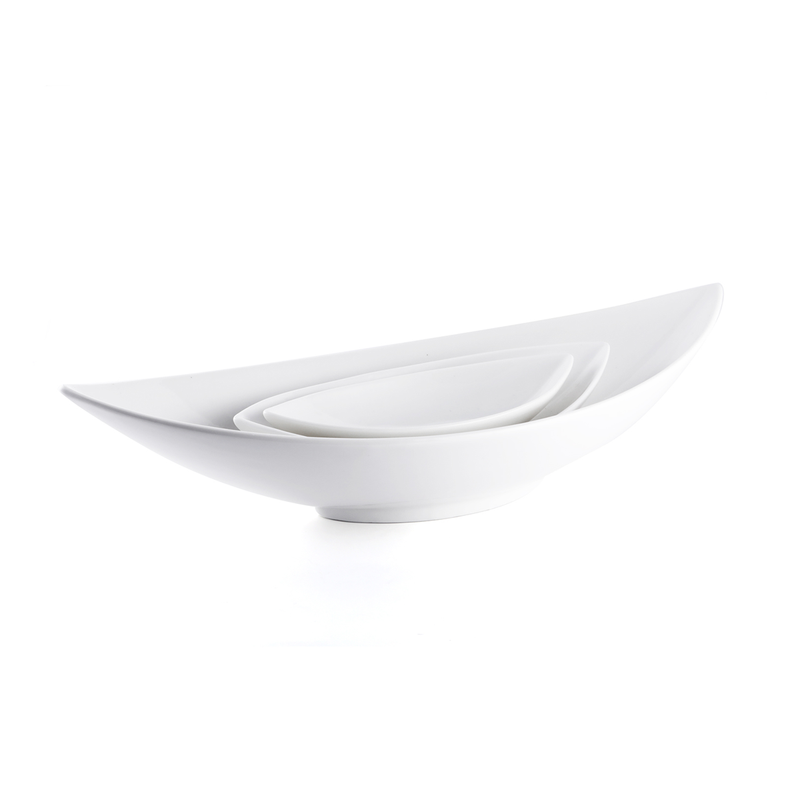 Porceletta Ivory Porcelain Boat Bowl - Al Makaan Store