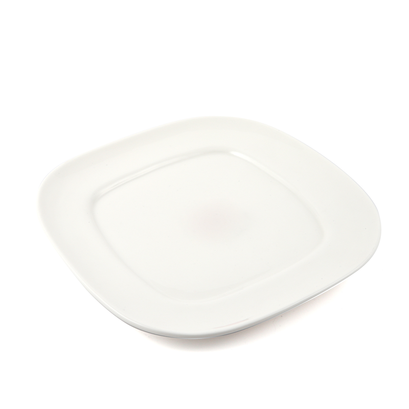 Porceletta Ivory Porcelain Square Round Plate - Al Makaan Store