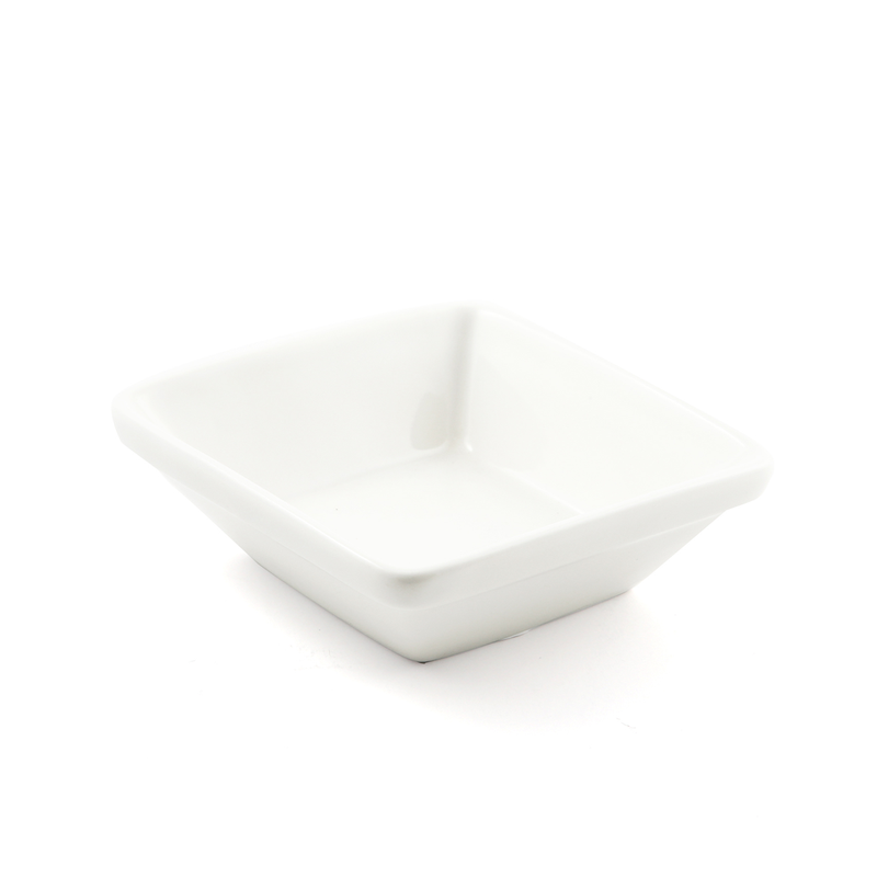 Porceletta Ivory Porcelain Rimmed Square Bowl 4.5" - Al Makaan Store