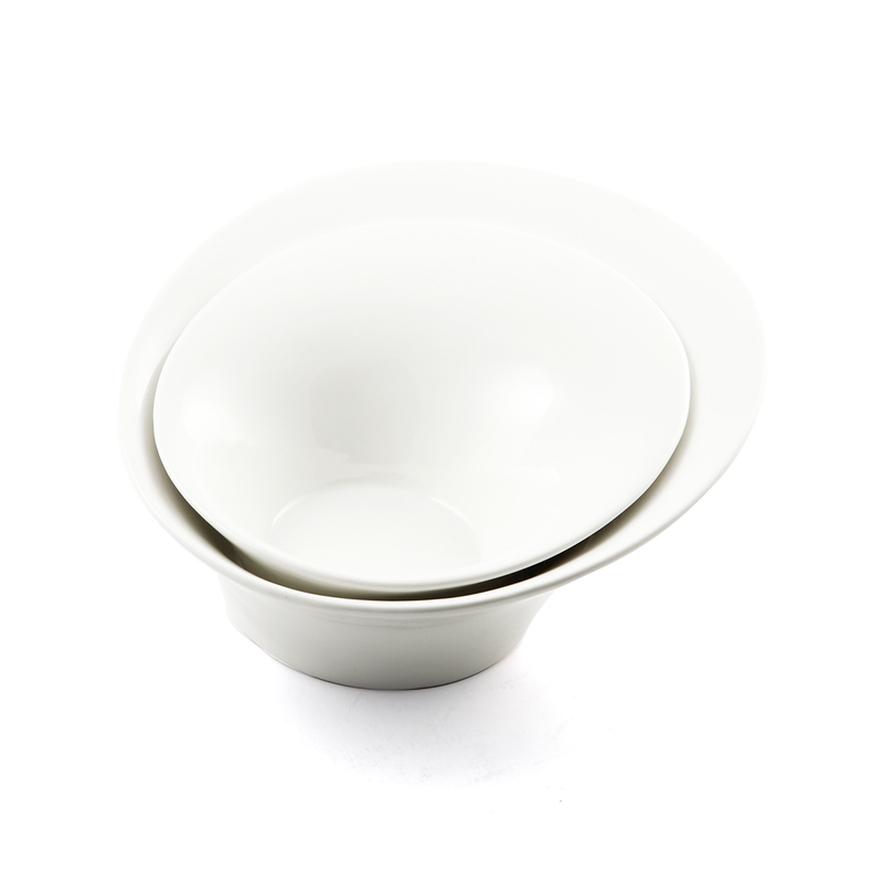 Porceletta Ivory Porcelain High-Low Bowl - Al Makaan Store
