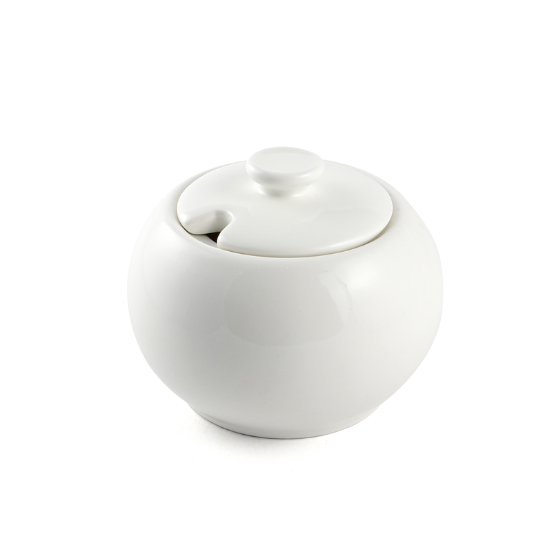 Porceletta Ivory Porcelain Sugar Pot 3.5" - Al Makaan Store