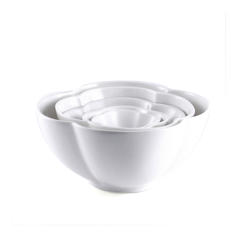Porceletta Ivory Porcelain Flower Deep Bowl - Al Makaan Store
