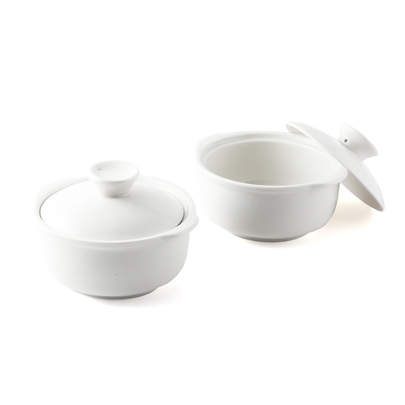 Porceletta Ivory Porcelain Soup Cup with Lid 4.5" - Al Makaan Store