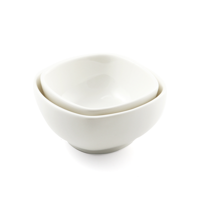 Porceletta Ivory Porcelain Square Soup Bowl - Al Makaan Store