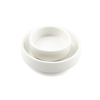 Porceletta Ivory Porcelain Straight Round Dish - Al Makaan Store