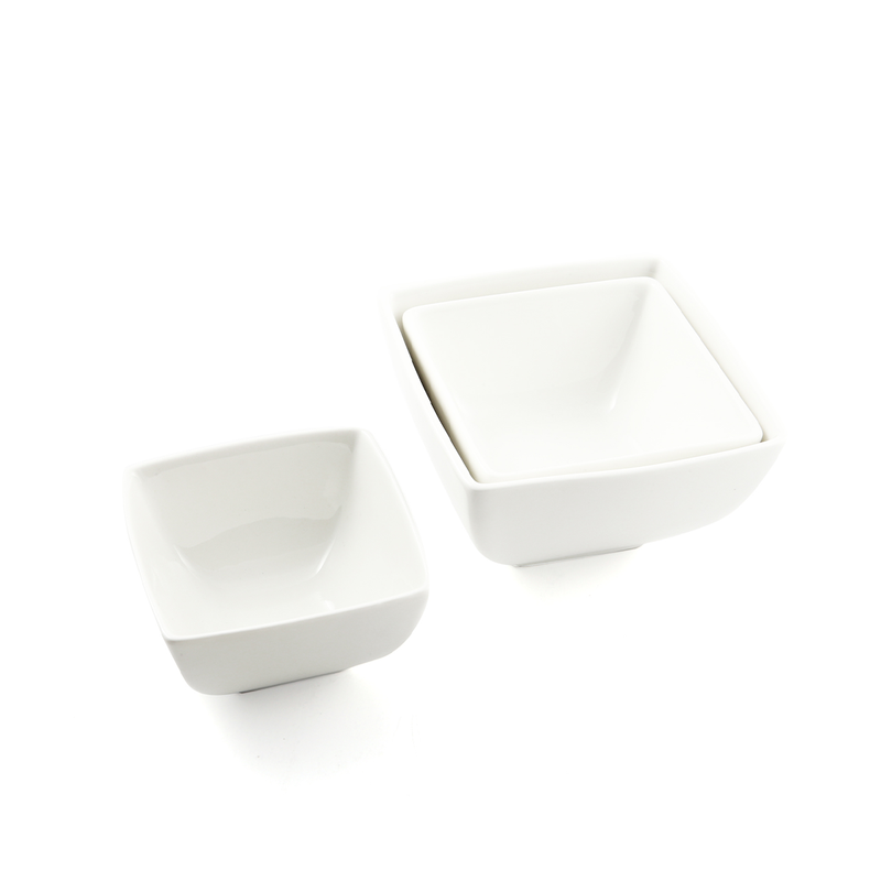 Porceletta Ivory Porcelain Square Soup Bowl - Al Makaan Store