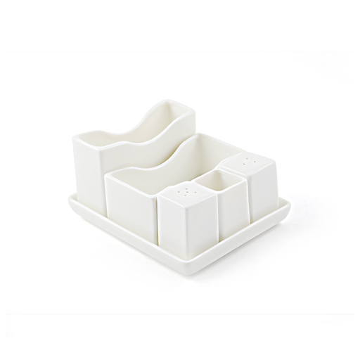 Porceletta Ivory Porcelain Square Salt & Pepper 4*5.5 cm - Al Makaan Store
