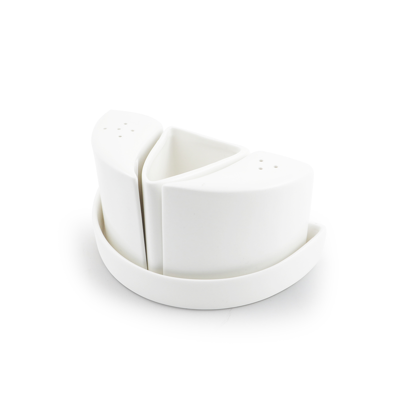 Porceletta Ivory Porcelain Table Condiment Set 4 Pcs - Al Makaan Store