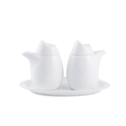 Porceletta Ivory Porcelain Saucer & Vinegar Pot 110 ml - Al Makaan Store