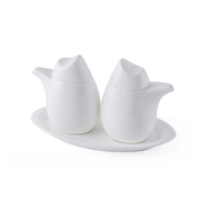 Porceletta Ivory Porcelain Saucer & Vinegar Pot 110 ml - Al Makaan Store