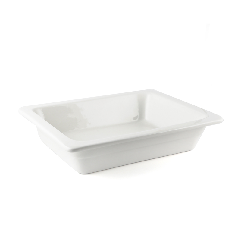 Porceletta Ivory Porcelain 1/2 Half Rectangular Chafing Dish Insert 6.5 cm - Al Makaan Store
