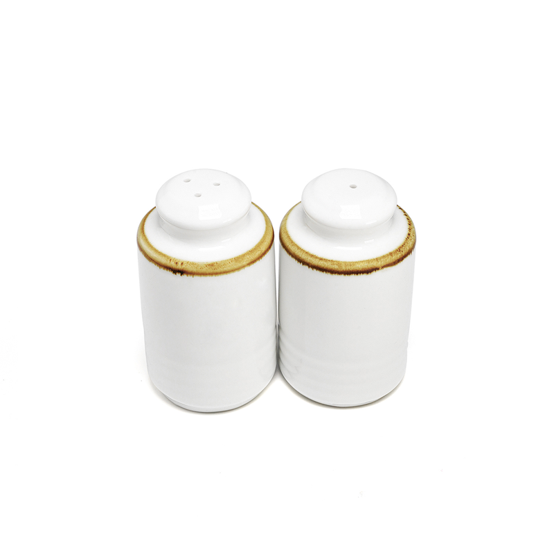 Porceletta Mocha Porcelain Cylindrical Salt & Pepper Shakers Set - Al Makaan Store