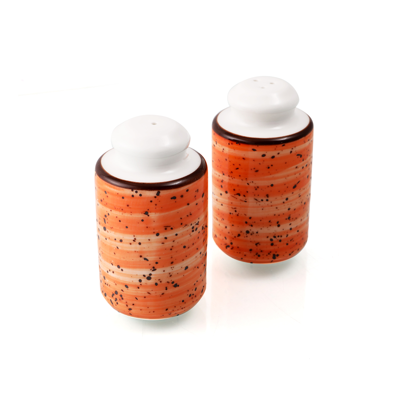 Porceletta Color Glaze Porcelain Cylindrical Salt & Pepper Shakers Set - Al Makaan Store