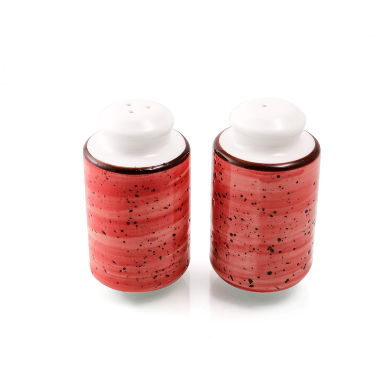 Porceletta Color Glaze Porcelain Cylindrical Salt & Pepper Shakers Set - Al Makaan Store