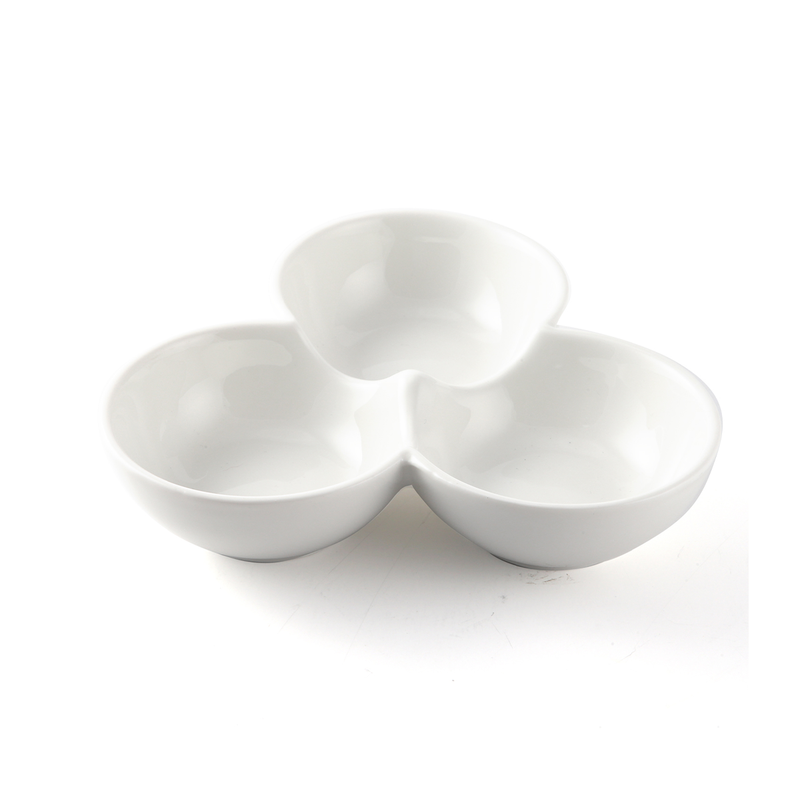 Porceletta Ivory Porcelain Divided Mezza Bowl 8" - Al Makaan Store