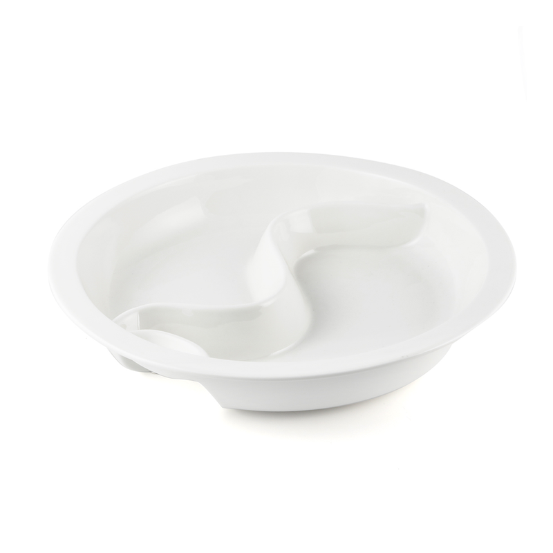 Porceletta Ivory Porcelain Round with Divider Chafing Dish Insert - Al Makaan Store
