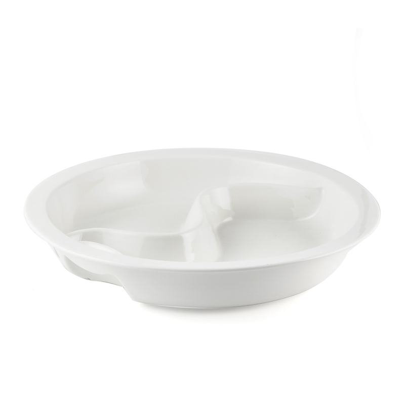 Porceletta Ivory Porcelain Round with Divider Chafing Dish Insert - Al Makaan Store
