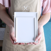 Porceletta Ivory Porcelain Rectangular Plate - Al Makaan Store