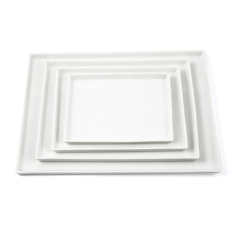 Porceletta Ivory Porcelain Rectangular Plate - Al Makaan Store