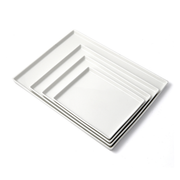 Porceletta Ivory Porcelain Rectangular Plate - Al Makaan Store