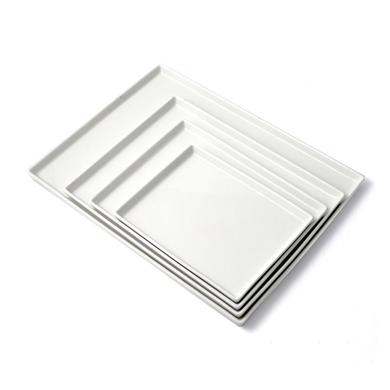 Porceletta Ivory Porcelain Rectangular Plate - Al Makaan Store