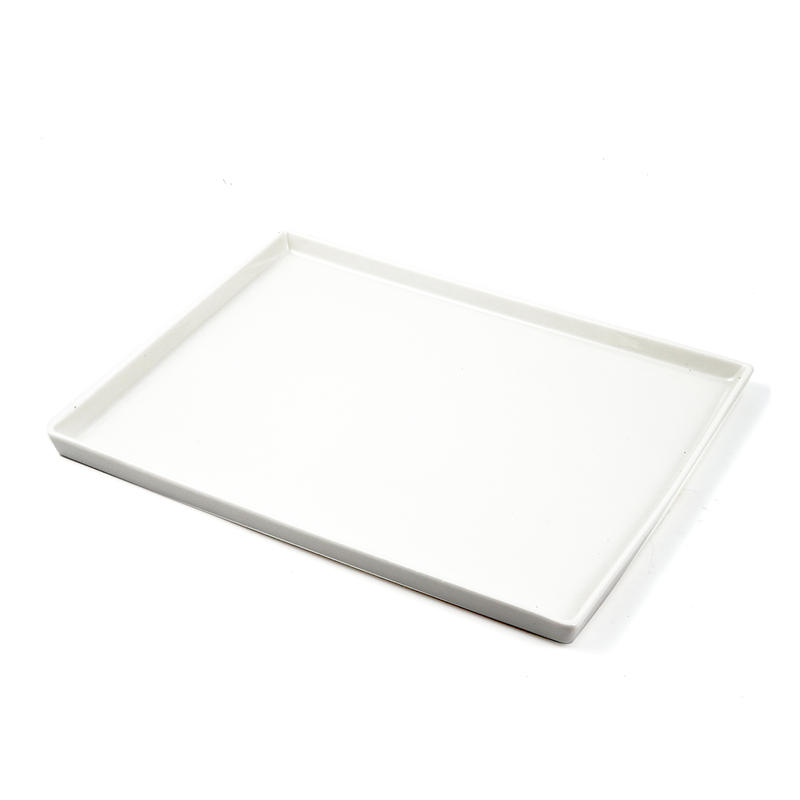 Porceletta Ivory Porcelain Rectangular Plate - Al Makaan Store