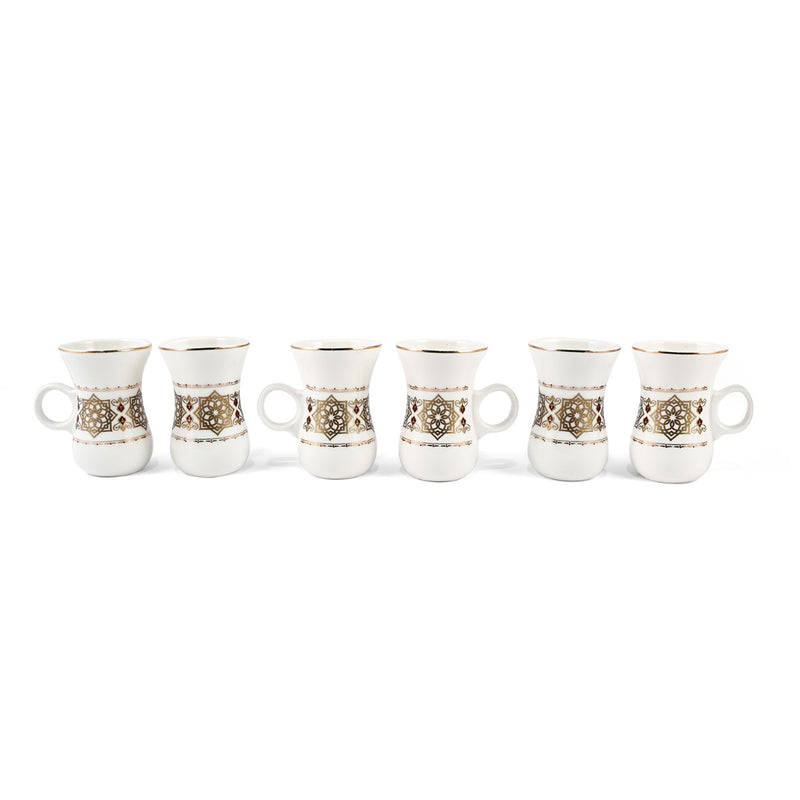 Porceletta Ivory 27 Piece Tea & Coffee Serving Set Golden Pattern - Al Makaan Store