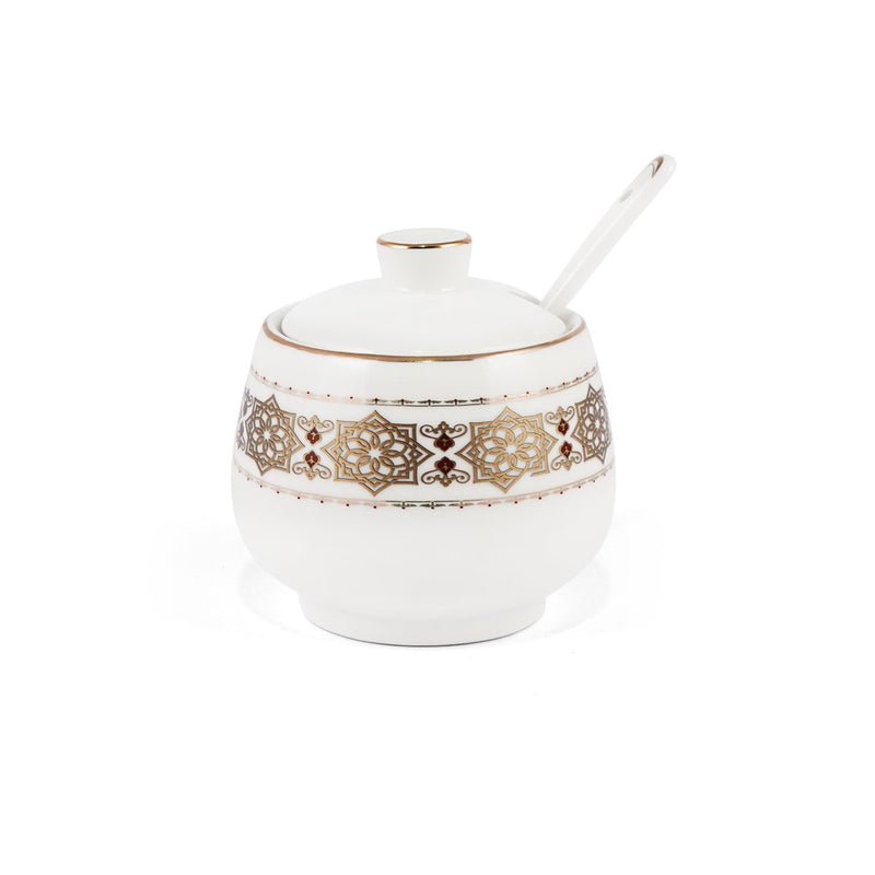 Porceletta Ivory 27 Piece Tea & Coffee Serving Set Golden Pattern - Al Makaan Store