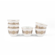 Porceletta Ivory 27 Piece Tea & Coffee Serving Set Golden Pattern - Al Makaan Store