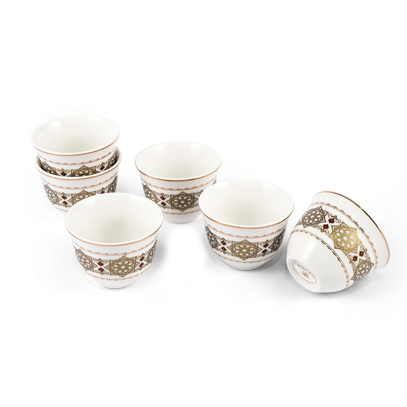 Porceletta Ivory 27 Piece Tea & Coffee Serving Set Golden Pattern - Al Makaan Store