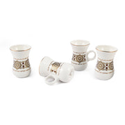Porceletta Ivory 51 Piece Tea & Coffee Serving Set Golden Pattern - Al Makaan Store
