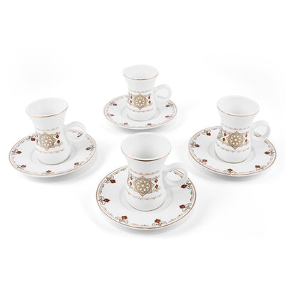 Porceletta Ivory 51 Piece Tea & Coffee Serving Set Golden Pattern - Al Makaan Store
