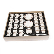 Porceletta Ivory 51 Piece Tea & Coffee Serving Set Golden Pattern - Al Makaan Store