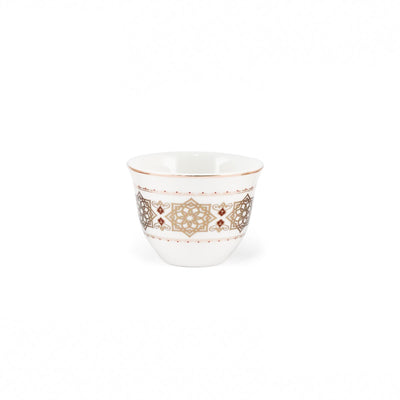 Porceletta Ivory 51 Piece Tea & Coffee Serving Set Golden Pattern - Al Makaan Store