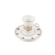 Porceletta Ivory 51 Piece Tea & Coffee Serving Set Golden Pattern - Al Makaan Store