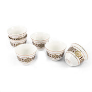 Porceletta Ivory 51 Piece Tea & Coffee Serving Set Golden Pattern - Al Makaan Store