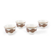 Porceletta Ivory 27 Piece Tea & Coffee Serving Set Golden Red Pattern - Al Makaan Store
