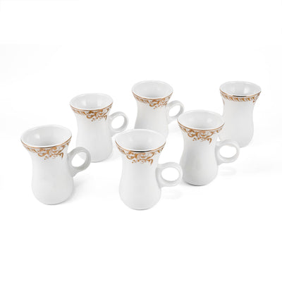 Porceletta Ivory 27 Piece Tea & Coffee Serving Set Golden Leaves Design - Al Makaan Store