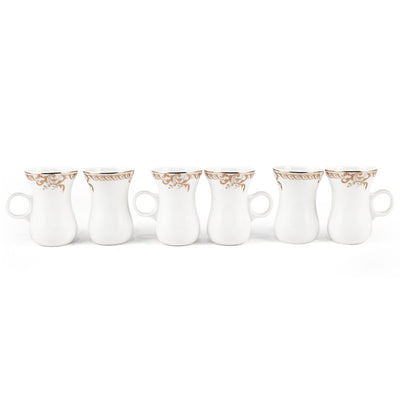 Porceletta Ivory 27 Piece Tea & Coffee Serving Set Golden Leaves Design - Al Makaan Store