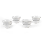 Porceletta Ivory 27 Piece Tea & Coffee Serving Set Silver Design - Al Makaan Store