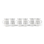 Porceletta Ivory 27 Piece Tea & Coffee Serving Set Silver Design - Al Makaan Store