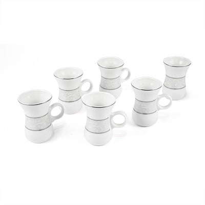 Porceletta Ivory 27 Piece Tea & Coffee Serving Set Silver Design - Al Makaan Store