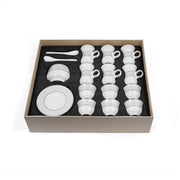 Porceletta Ivory 27 Piece Tea & Coffee Serving Set Silver Design - Al Makaan Store