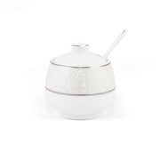 Porceletta Ivory 27 Piece Tea & Coffee Serving Set Silver Design - Al Makaan Store