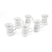 Porceletta Ivory 51 Piece Tea & Coffee Serving Set Silver Design - Al Makaan Store
