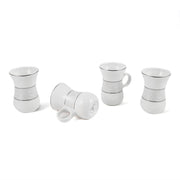 Porceletta Ivory 51 Piece Tea & Coffee Serving Set Silver Design - Al Makaan Store