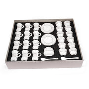 Porceletta Ivory 51 Piece Tea & Coffee Serving Set Silver Design - Al Makaan Store