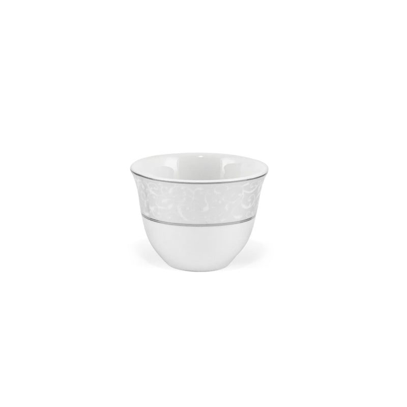 Porceletta Ivory 51 Piece Tea & Coffee Serving Set Silver Design - Al Makaan Store