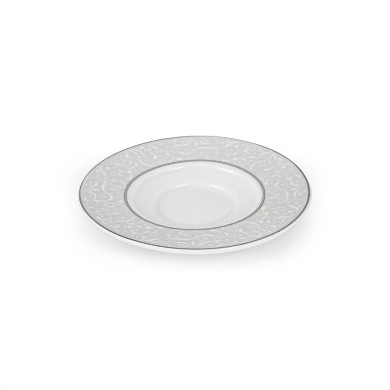 Porceletta Ivory 51 Piece Tea & Coffee Serving Set Silver Design - Al Makaan Store