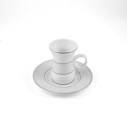Porceletta Ivory 51 Piece Tea & Coffee Serving Set Silver Design - Al Makaan Store